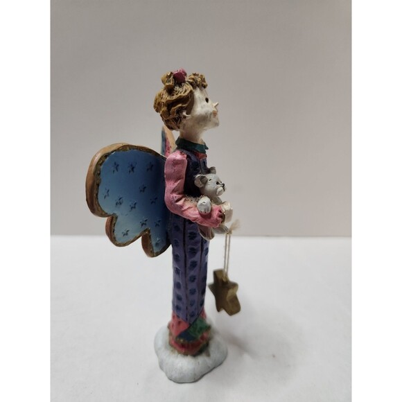 Heavensent Angel Figurine Russ Berrie Item No 13824 Girl Holding Cat And Star - Picture 6 of 14